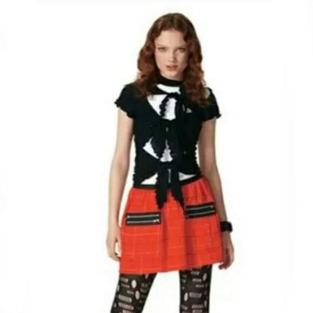 Anna Sui 2009 Red Plaid Mini Skirt